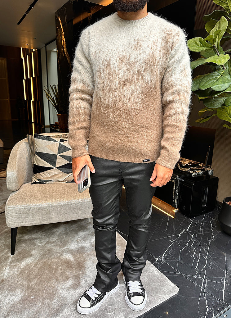 Mohair-Pullover mit Farbverlauf - Stein