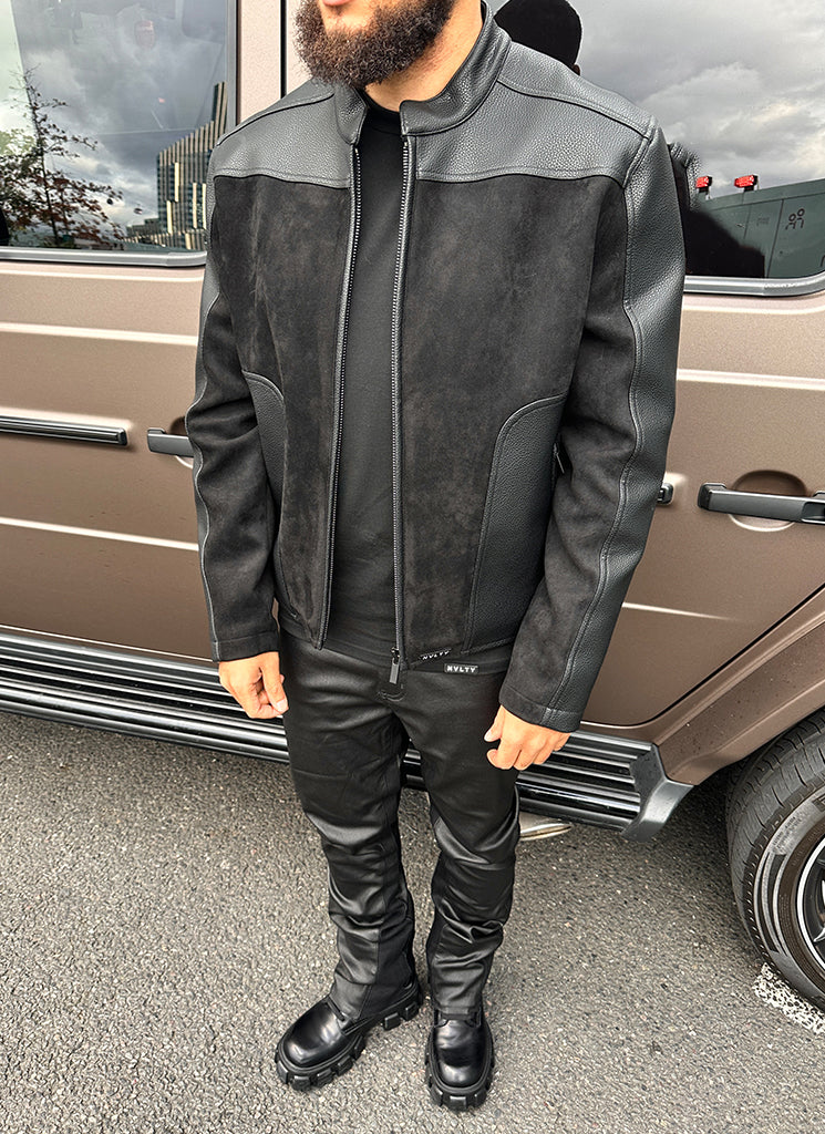 Moto-Bikerjacke - Schwarz