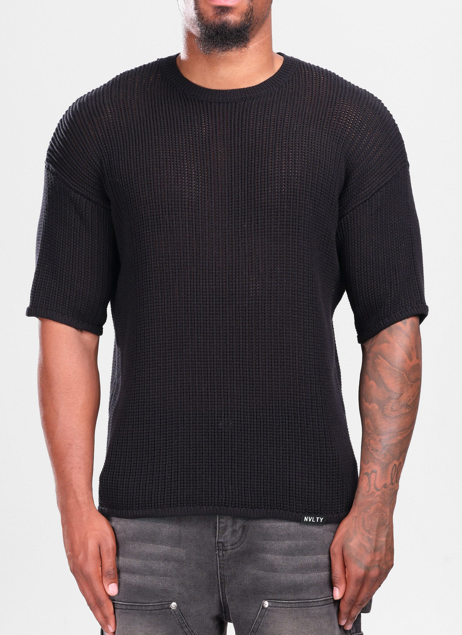 Knitted T-Shirt - Black