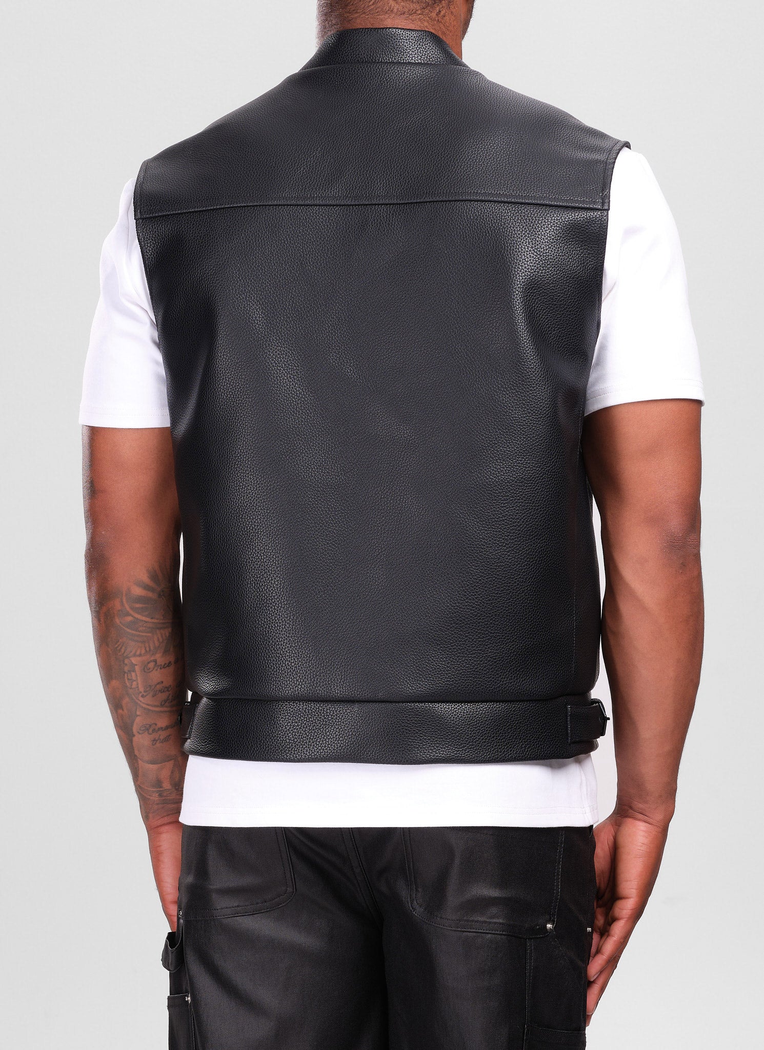 Leather Vest - Black