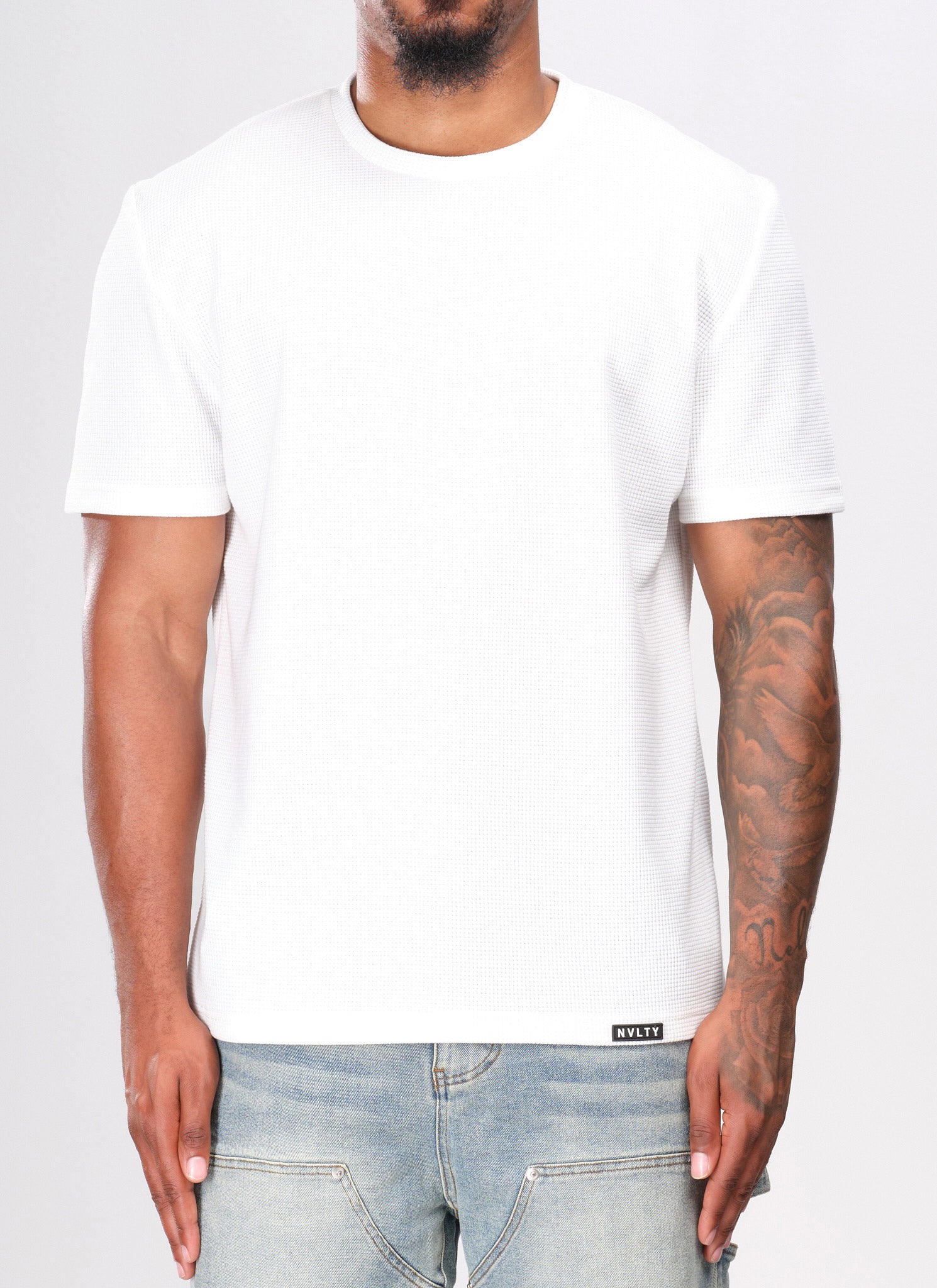 Waffle Fitted T-Shirt - White