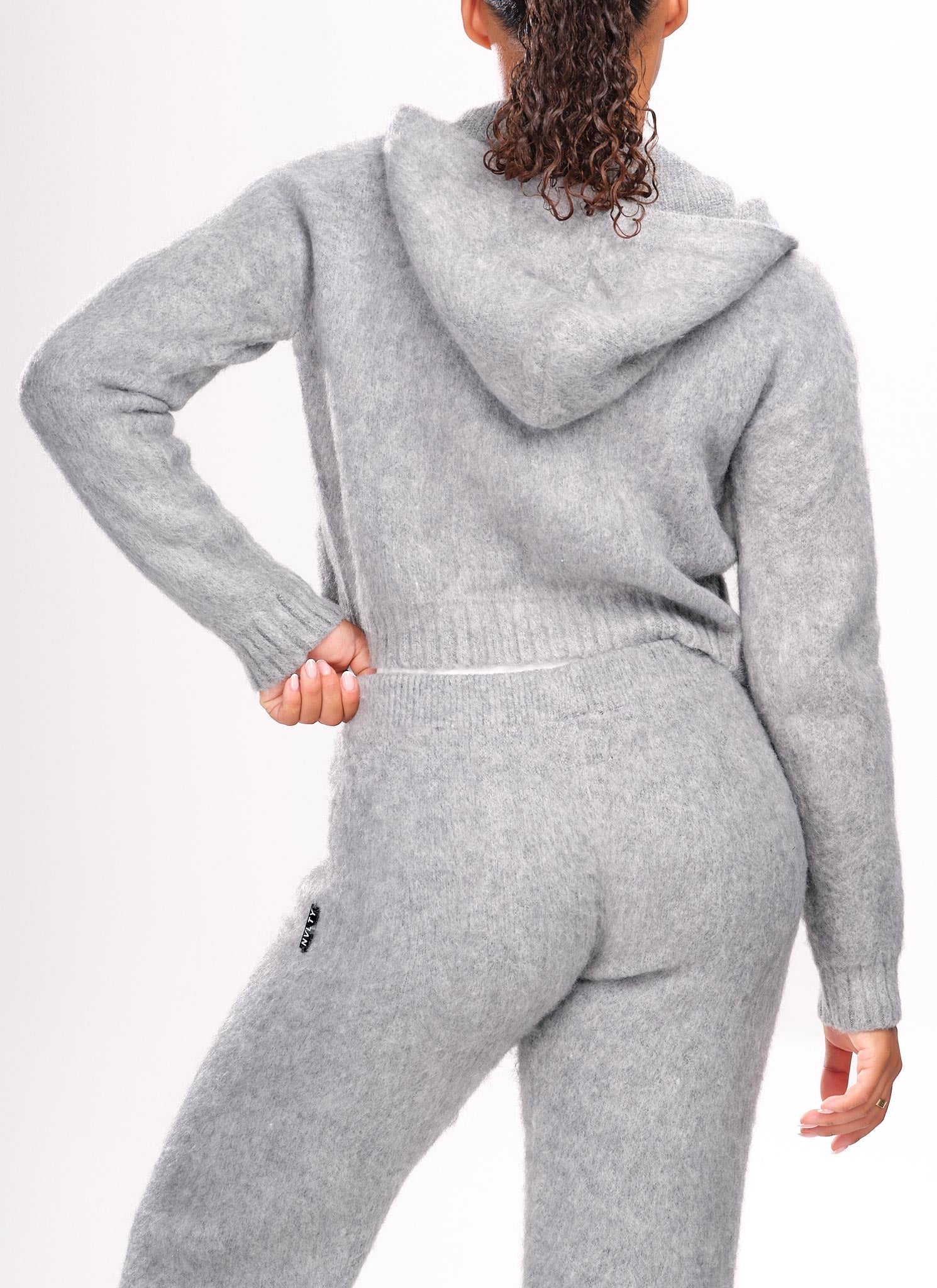 Mohair Zip Hoodie - Grey