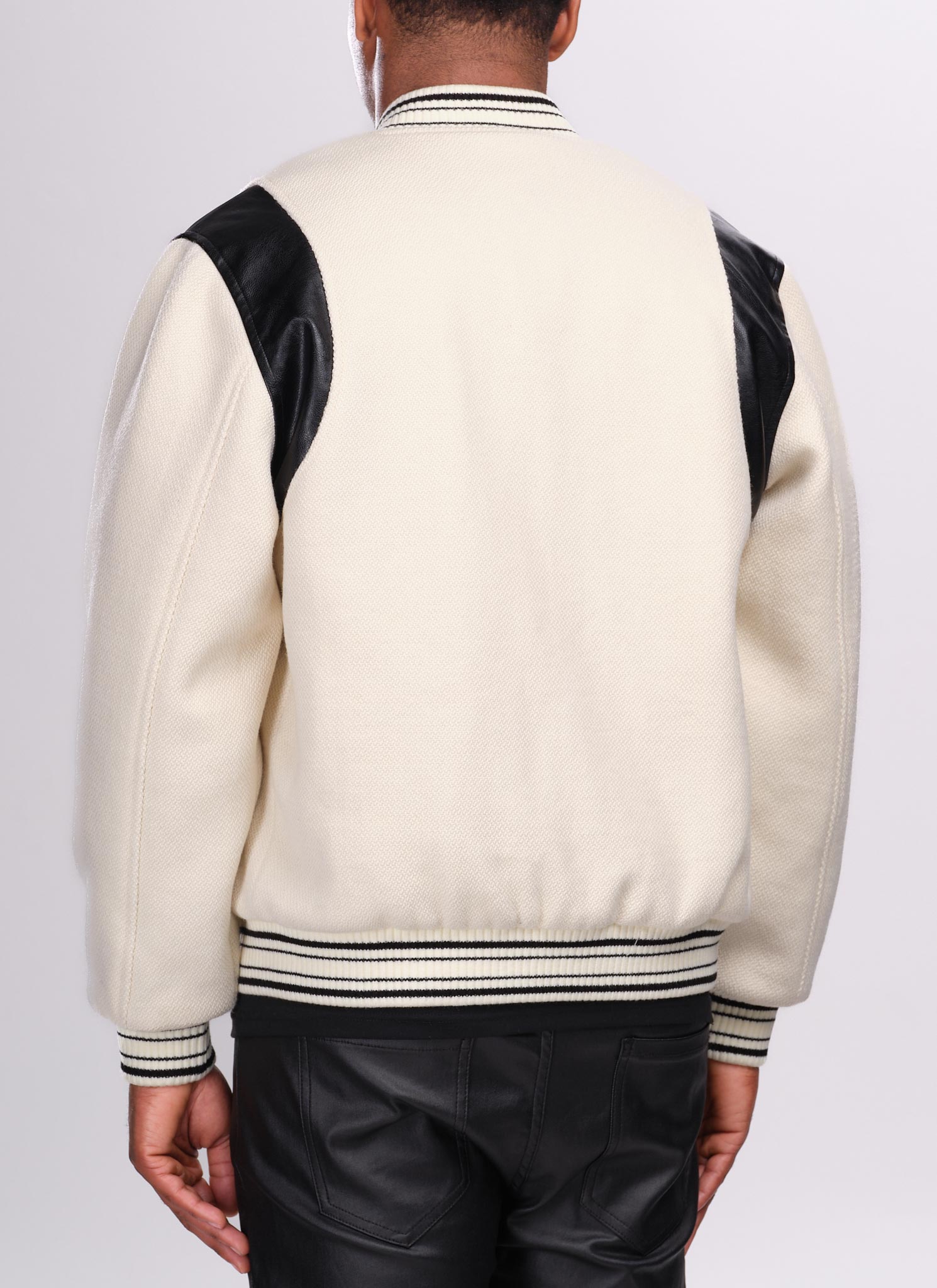Heavyweight Wool Bomber Jacket - Ivory