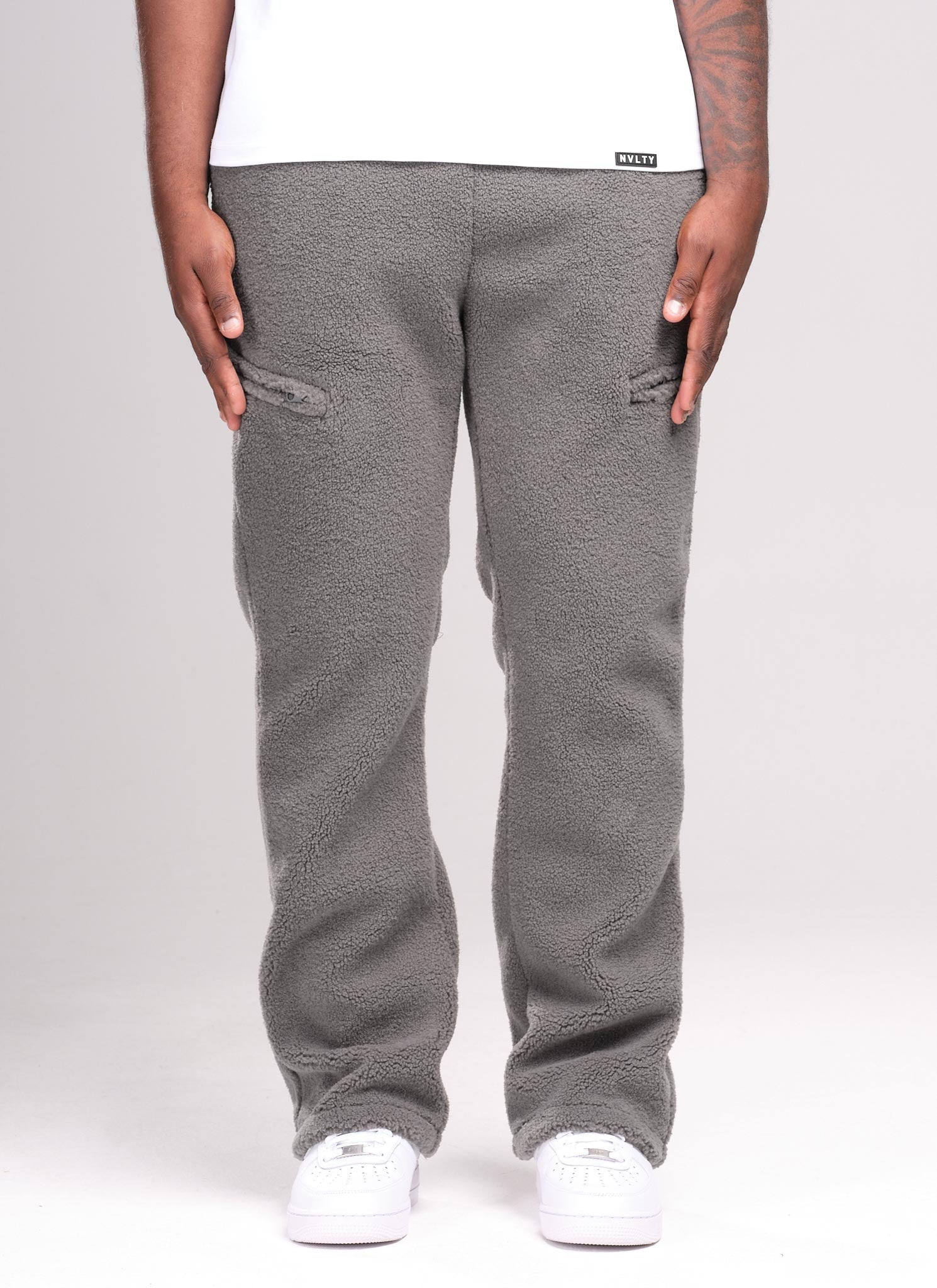 Sherpa Zip Joggers - Grey