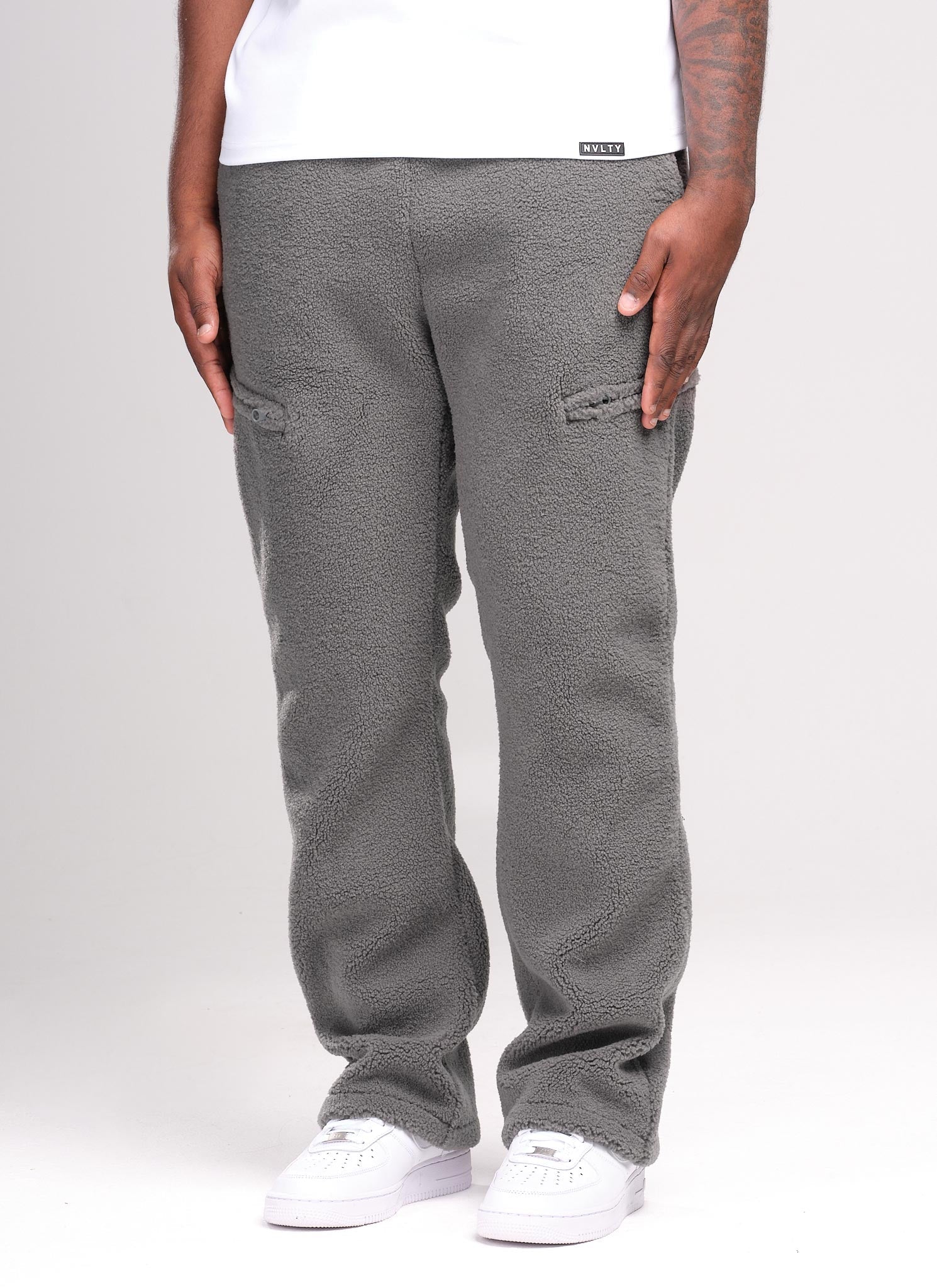 Sherpa Zip Joggers - Grey