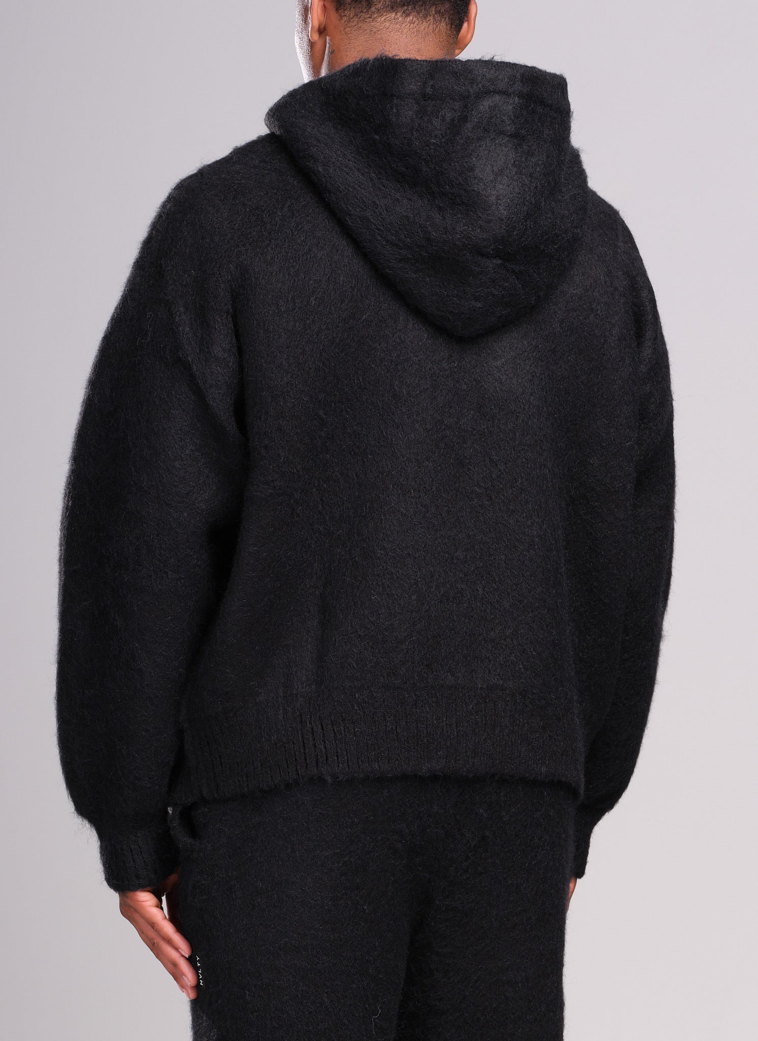 Mohair Zip Hoodie - Black