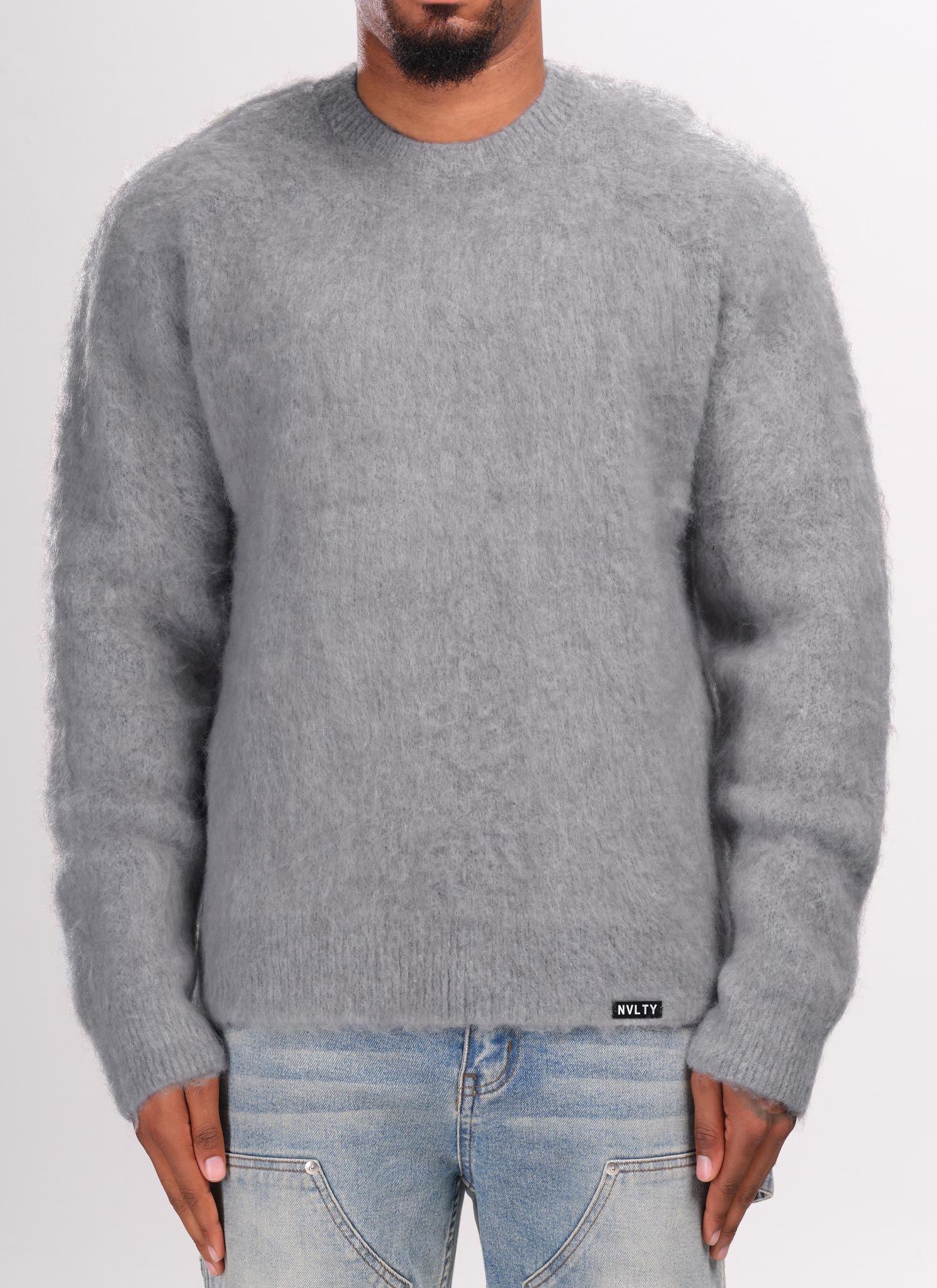 Mohairpullover - Grau