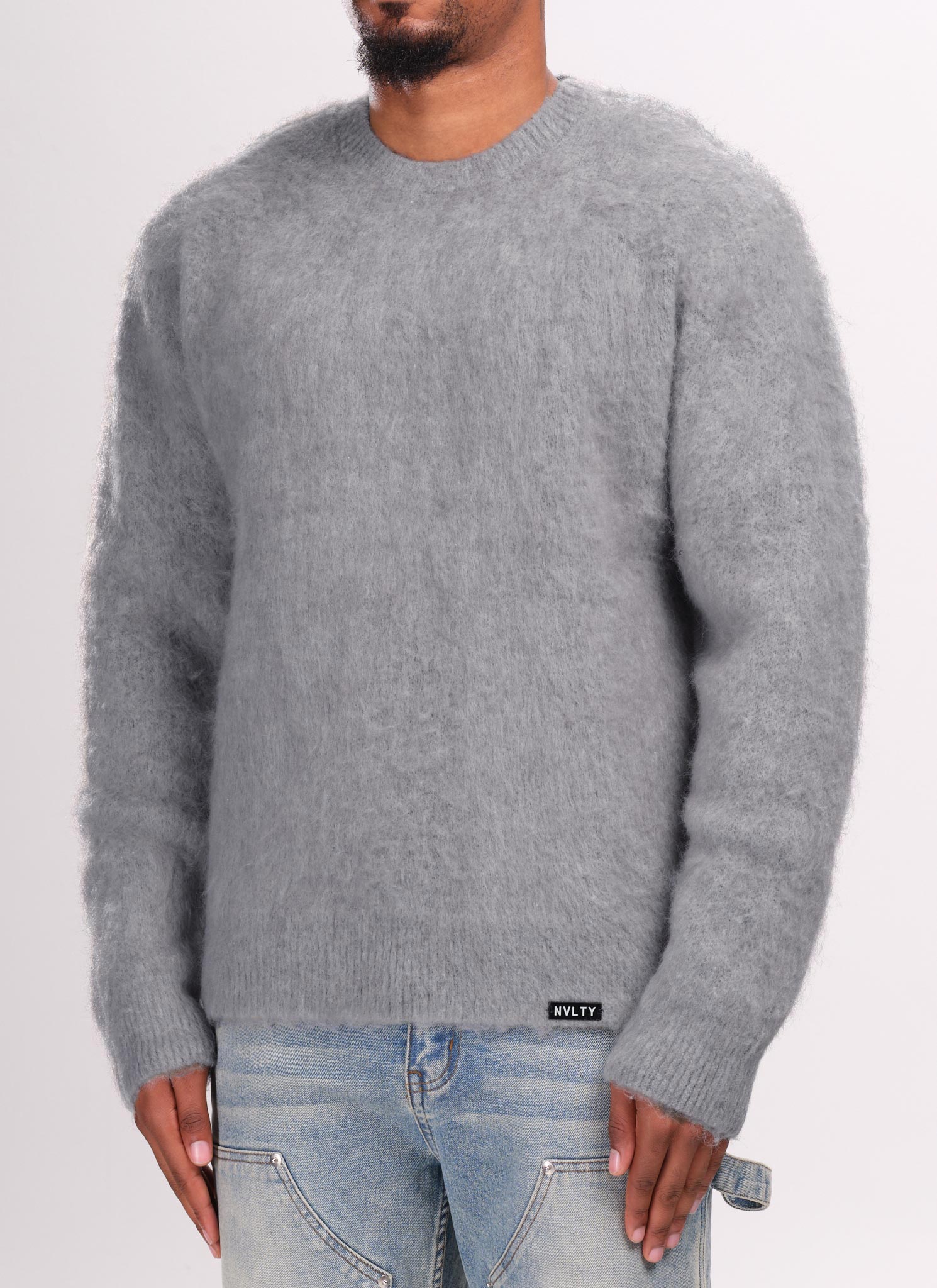 Mohairpullover - Grau