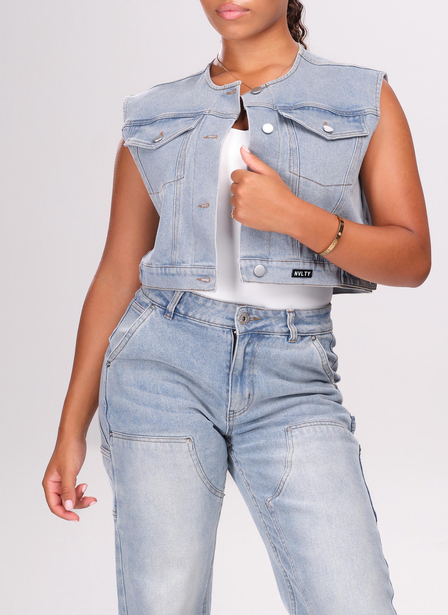 Vintage Denim Vest - Blue