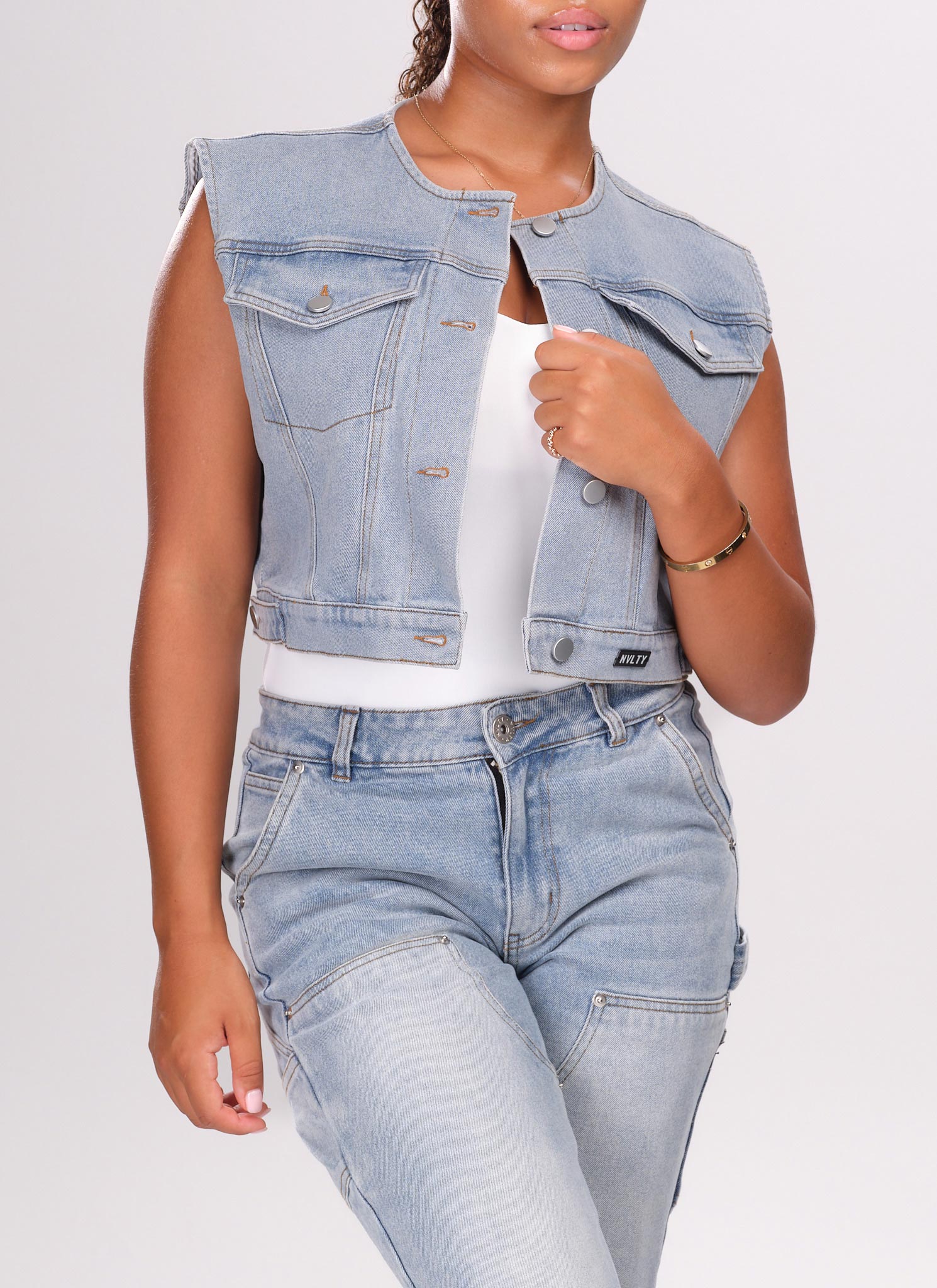 Vintage Denim Vest - Blue