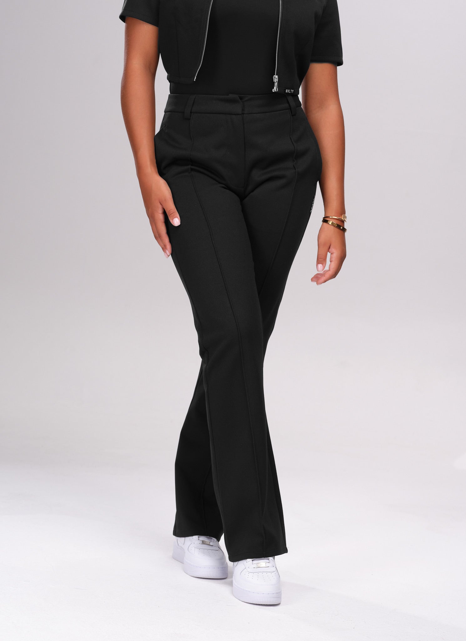 Twill Pleat Pants - Black