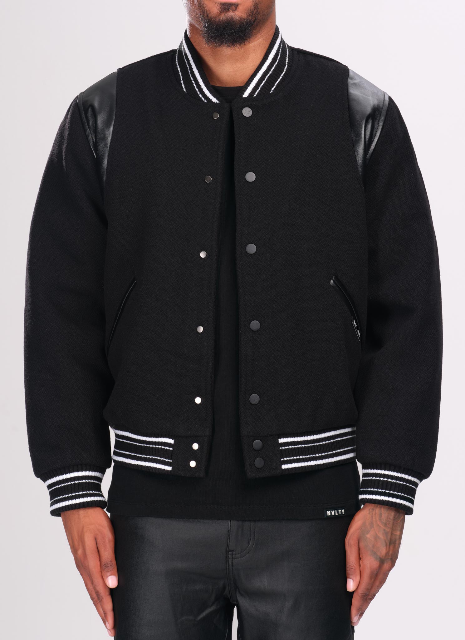 Heavyweight Wool Bomber Jacket - Black