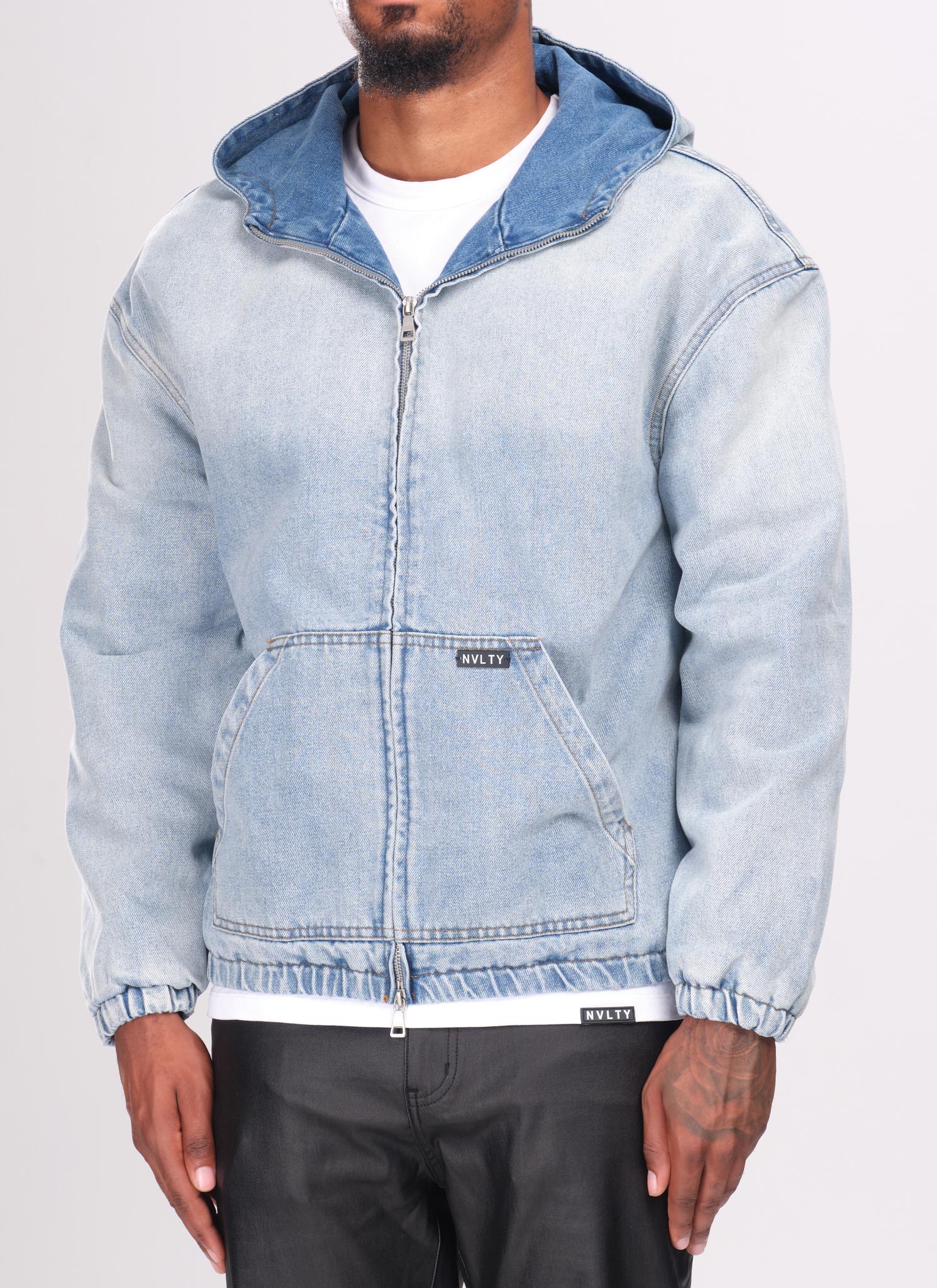Heavyweight Denim Zip Hoodie - Blue