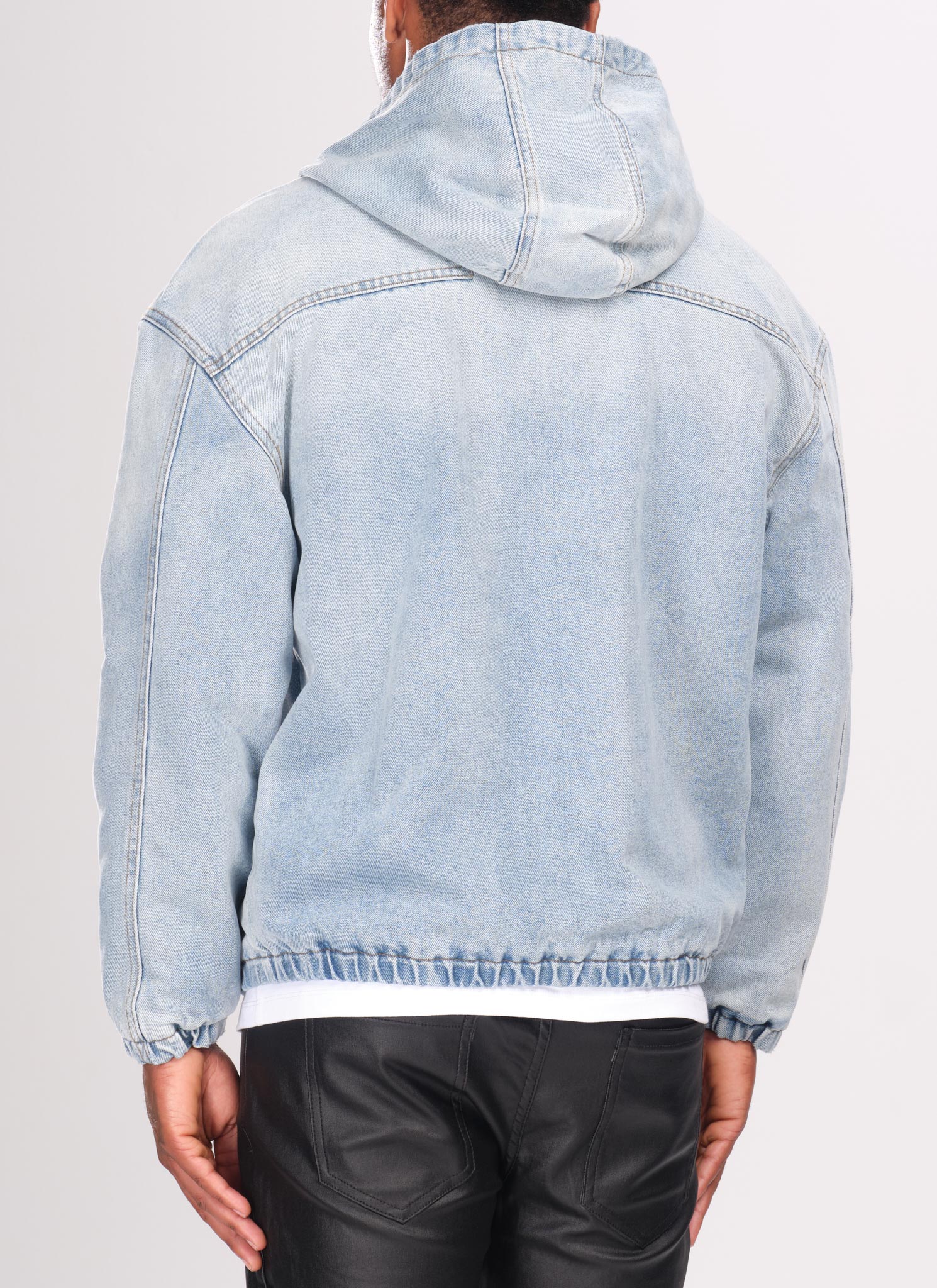 Heavyweight Denim Zip Hoodie - Blue