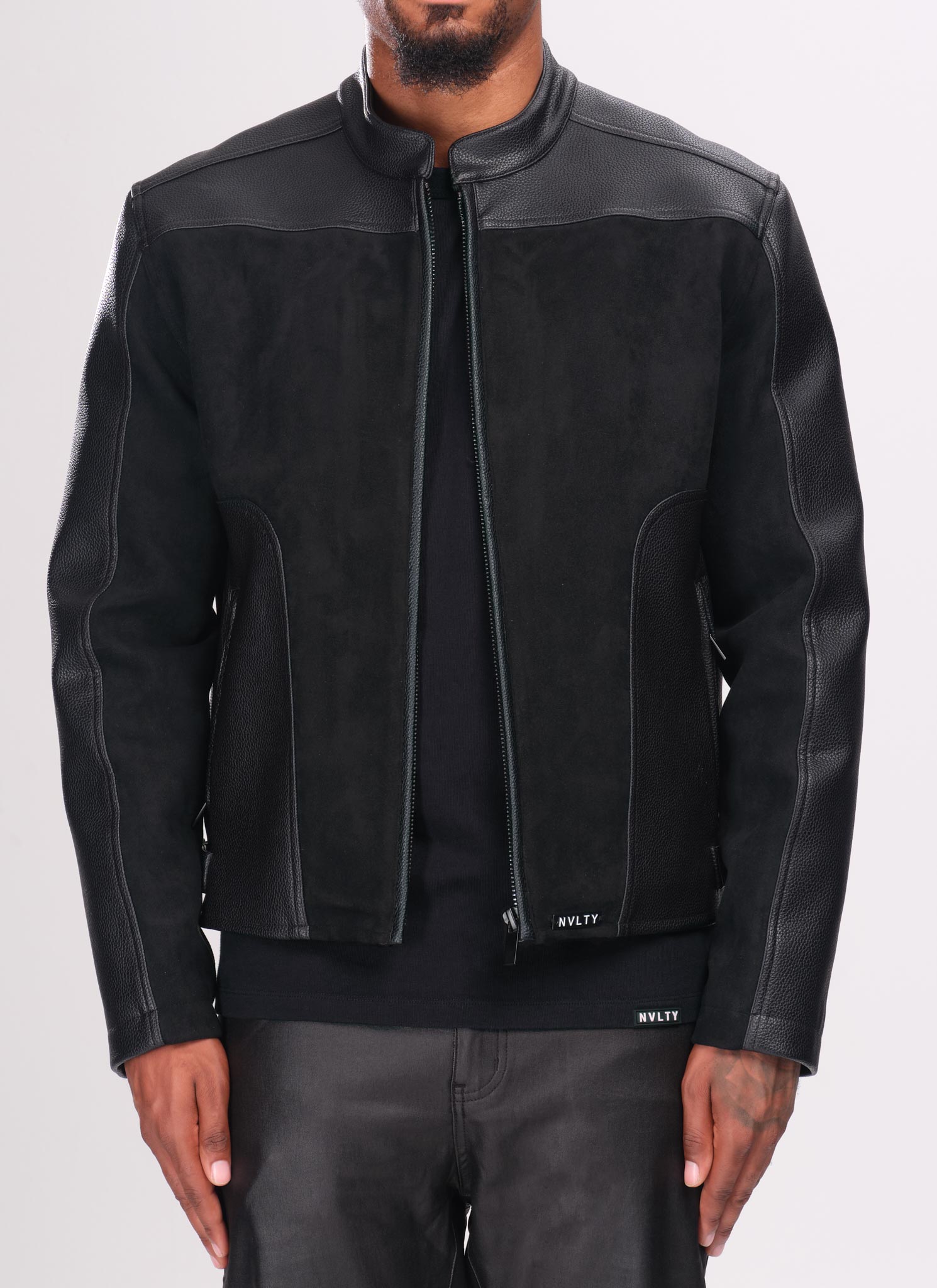 Moto-Bikerjacke - Schwarz