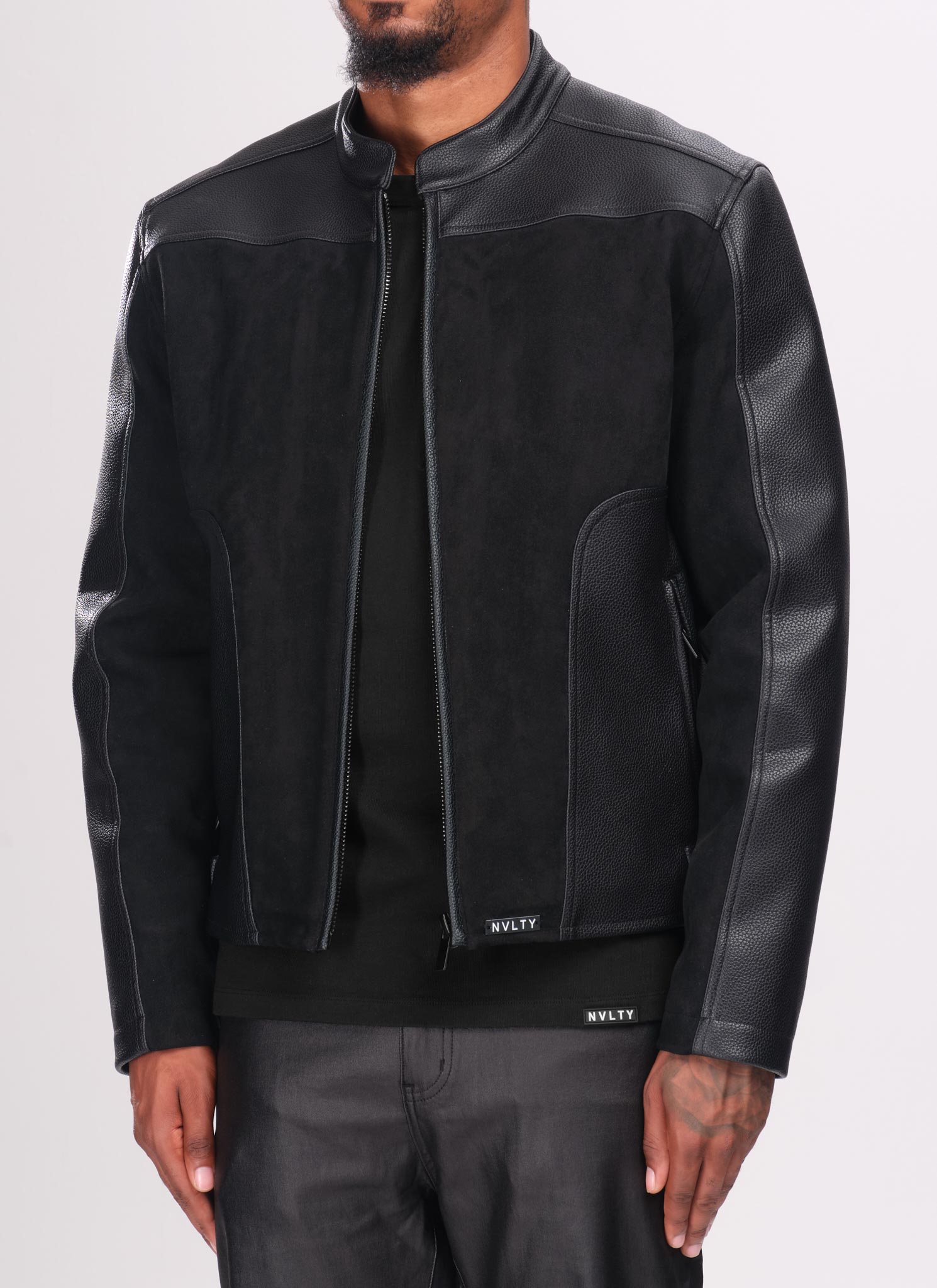 Moto-Bikerjacke - Schwarz