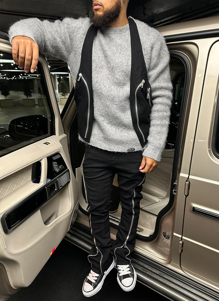 Mohairpullover - Grau