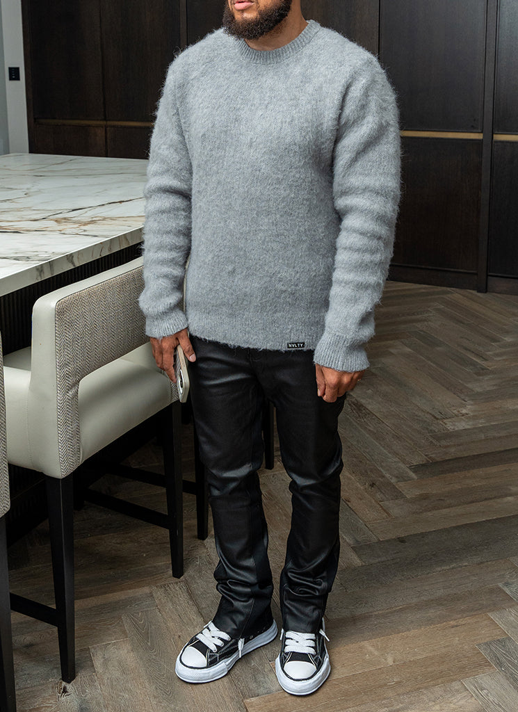 Mohairpullover - Grau