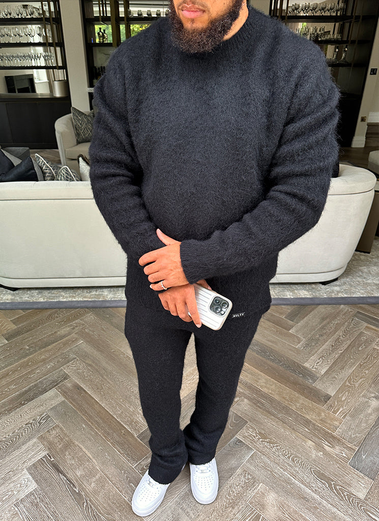 Mohairpullover - Schwarz