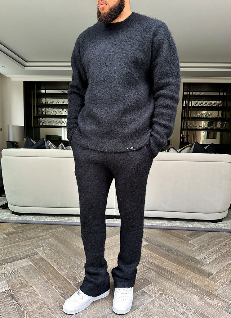 Mohairpullover - Schwarz