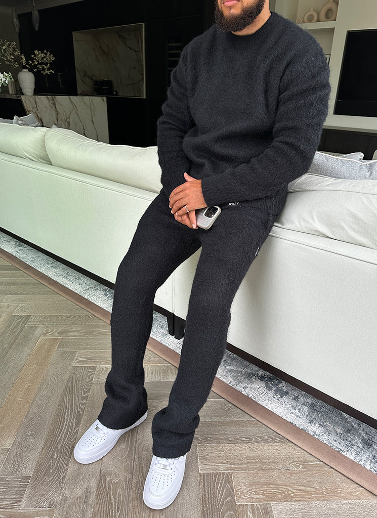 Mohairpullover - Schwarz