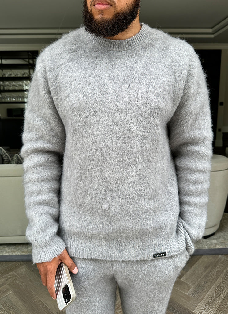 Mohairpullover - Grau