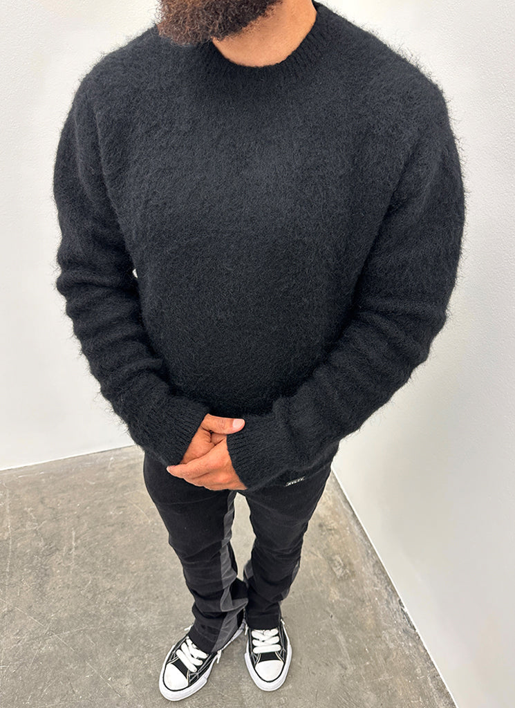 Mohairpullover - Schwarz