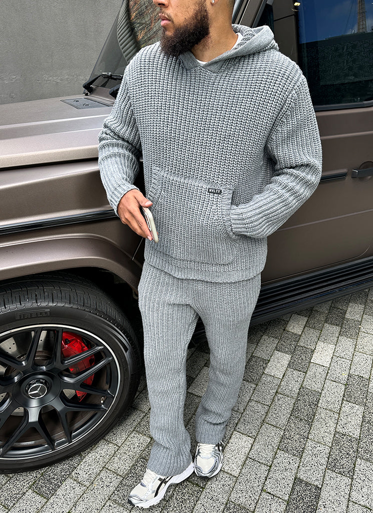 Heavyweight Knitted Joggers - Grey