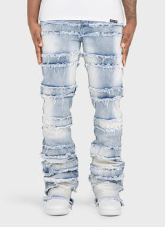 Vintage Flare Thread Jeans - Blau