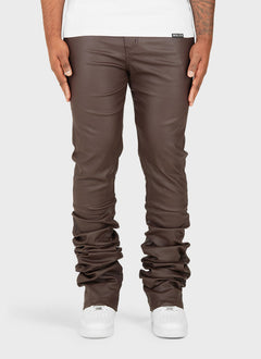 Vintage Stacked Wax Jeans - Braun