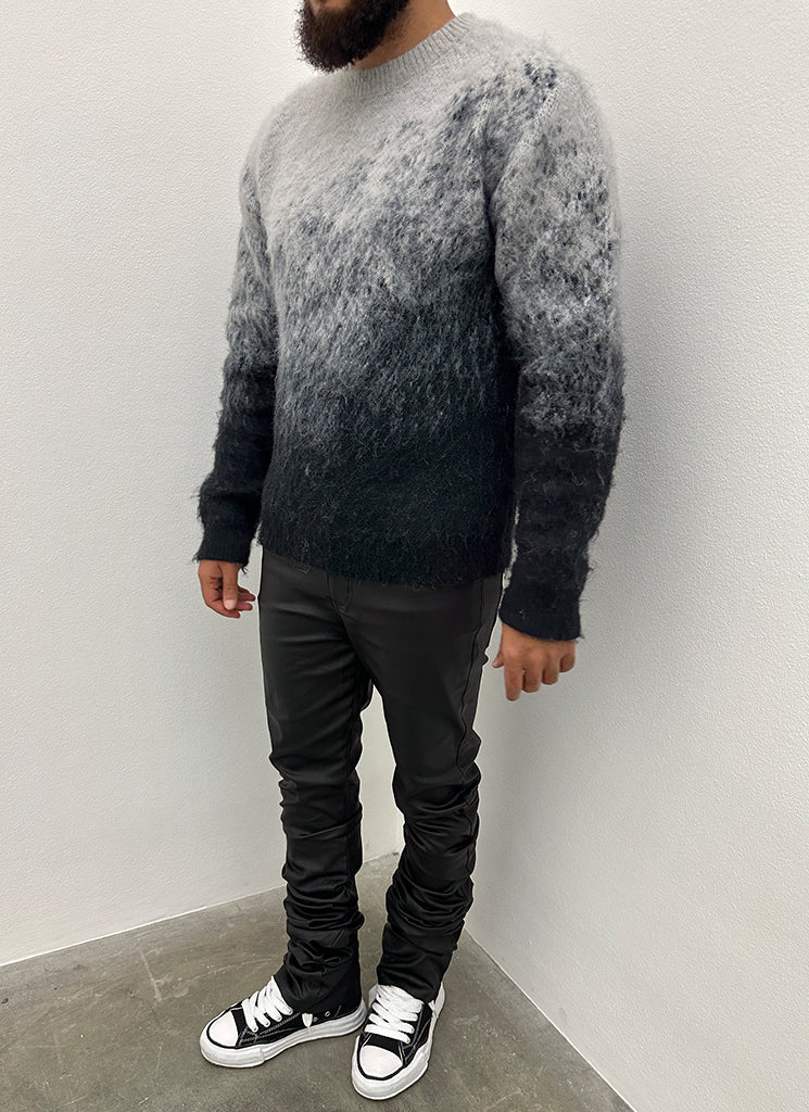 Mohair-Pullover mit Farbverlauf - Schwarz