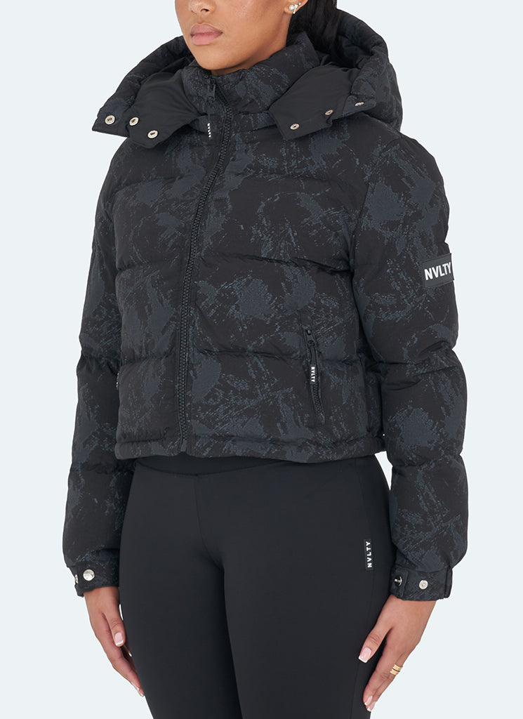 Beton-Pufferjacke – Schwarz