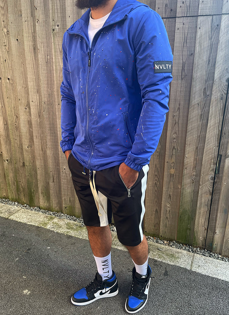 Panelled Track Shorts - Black/White