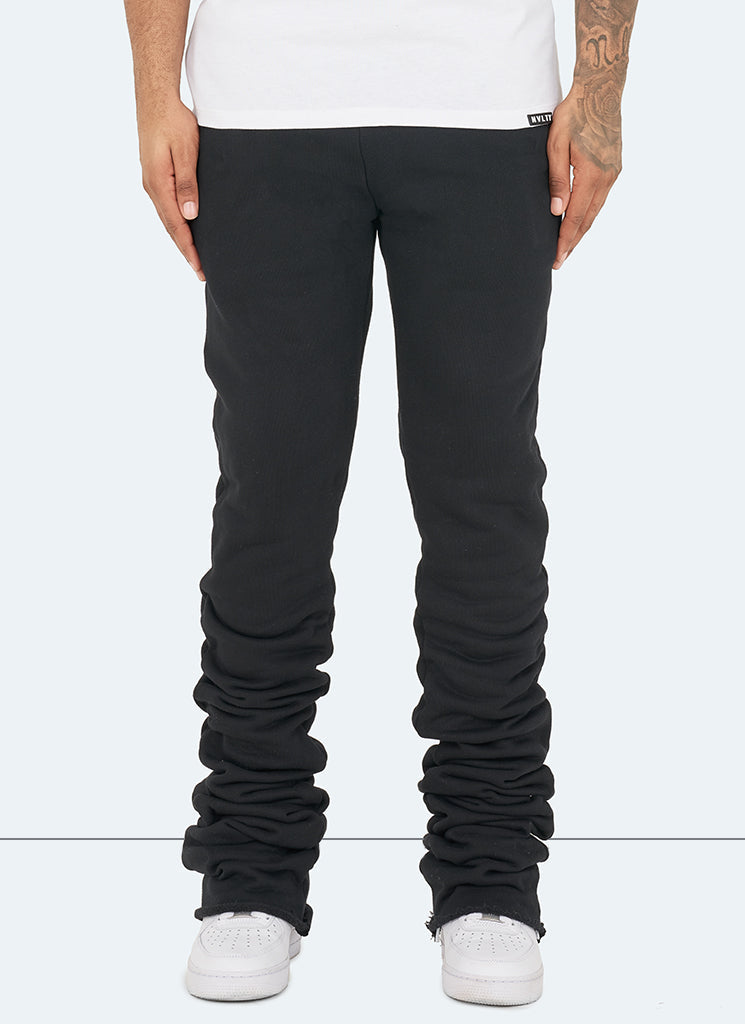 Vintage Stacked Joggers - Schwarz