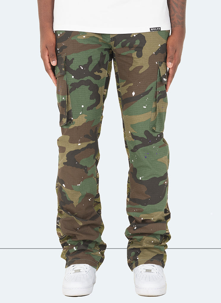 Vintage Flare Cargos - Camo Paint