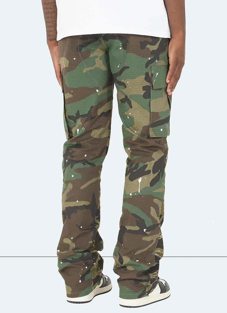 Vintage Flare Cargos - Camo Paint