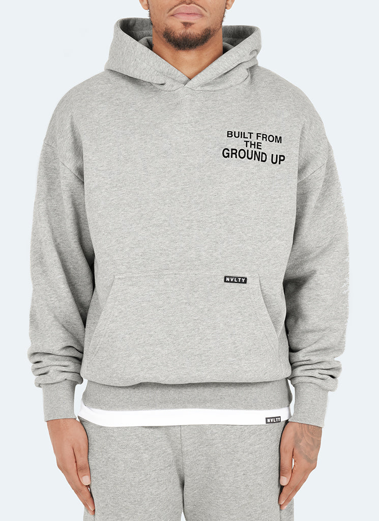 Hoodie „Builded From Ground Up“ - Grau