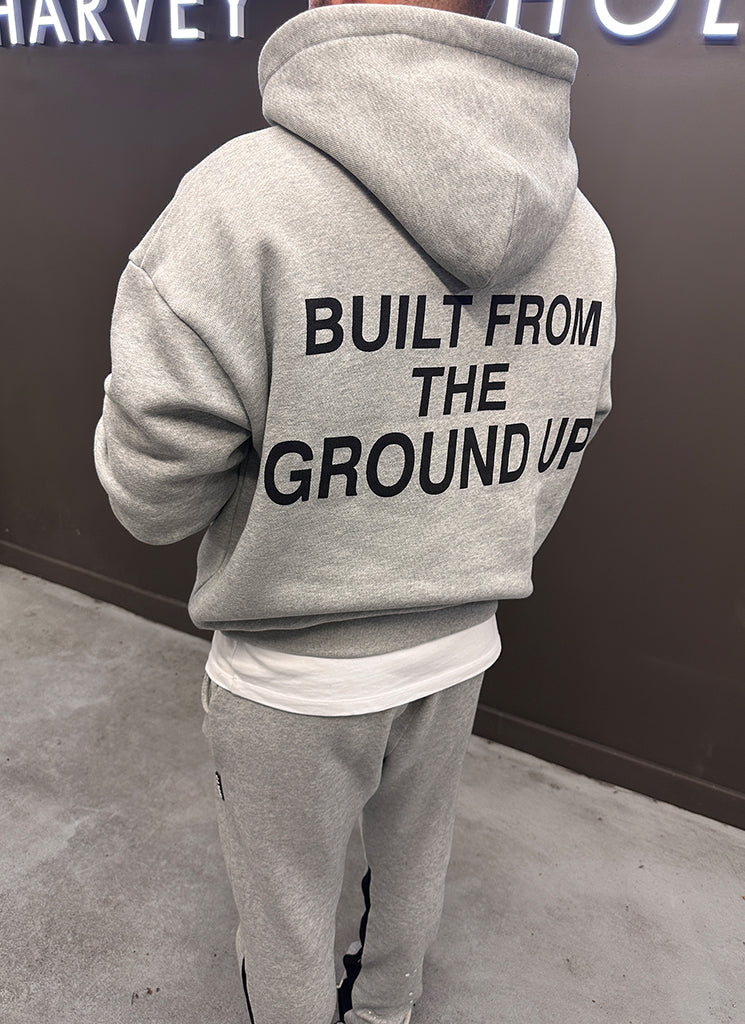 Hoodie „Builded From Ground Up“ - Grau