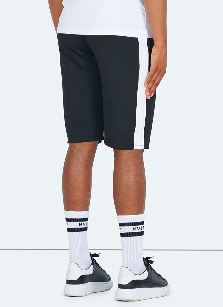 Panelled Track Shorts - Black/White
