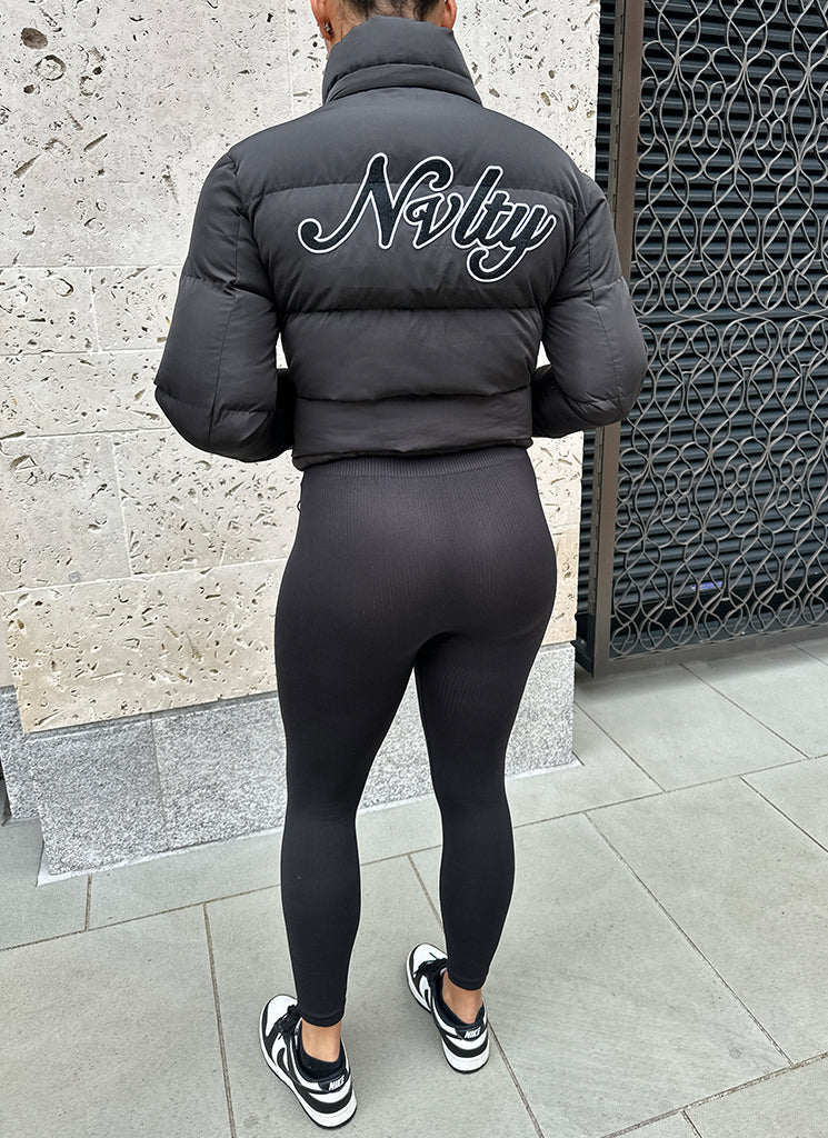 Signature-Pufferjacke – Schwarz