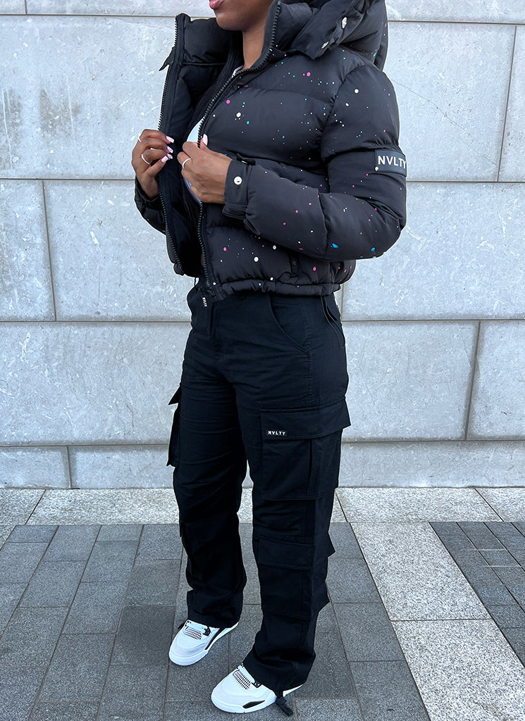 Paint Pufferjacke – Schwarz