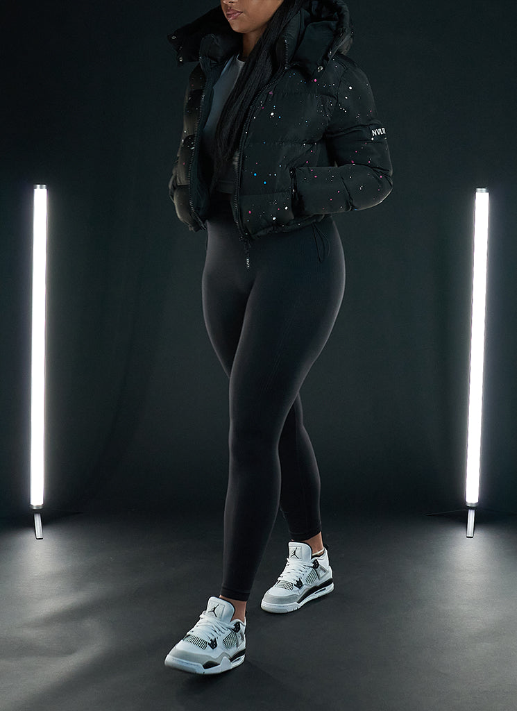 Paint Pufferjacke – Schwarz