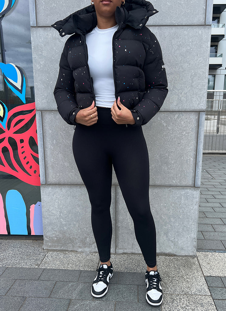 Paint Pufferjacke – Schwarz