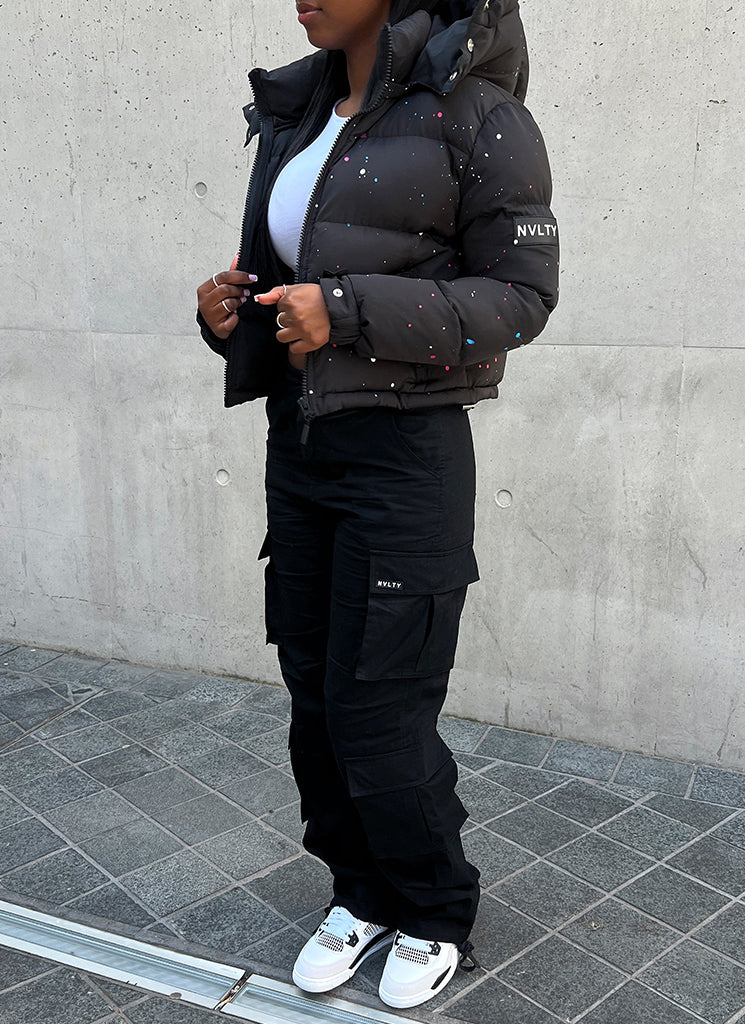 Paint Pufferjacke – Schwarz