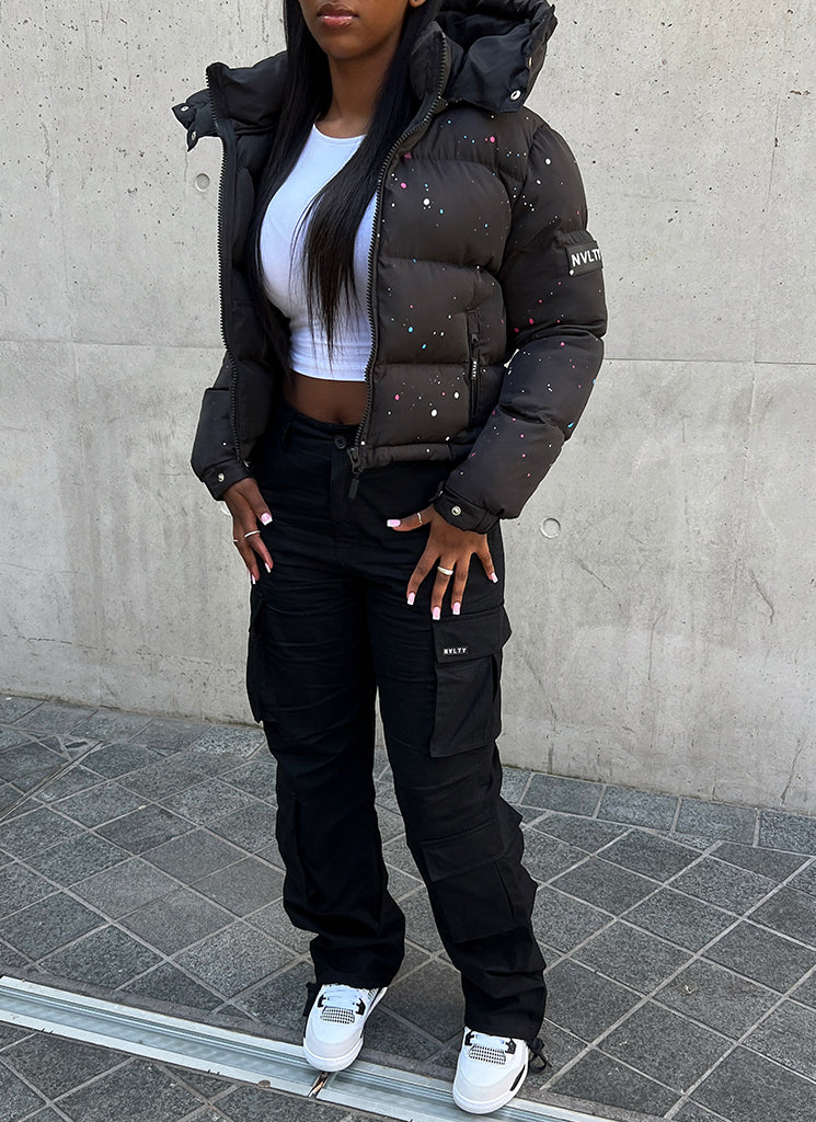 Paint Pufferjacke – Schwarz