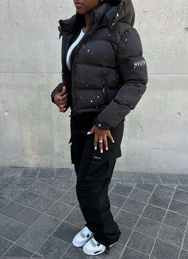 Paint Pufferjacke – Schwarz