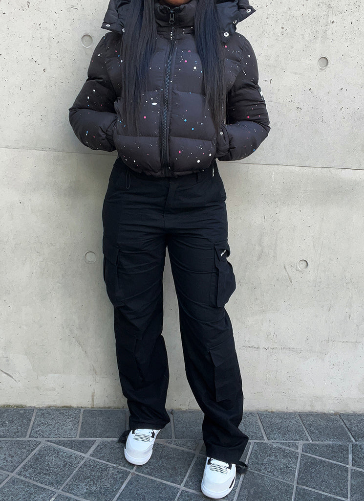 Paint Pufferjacke – Schwarz