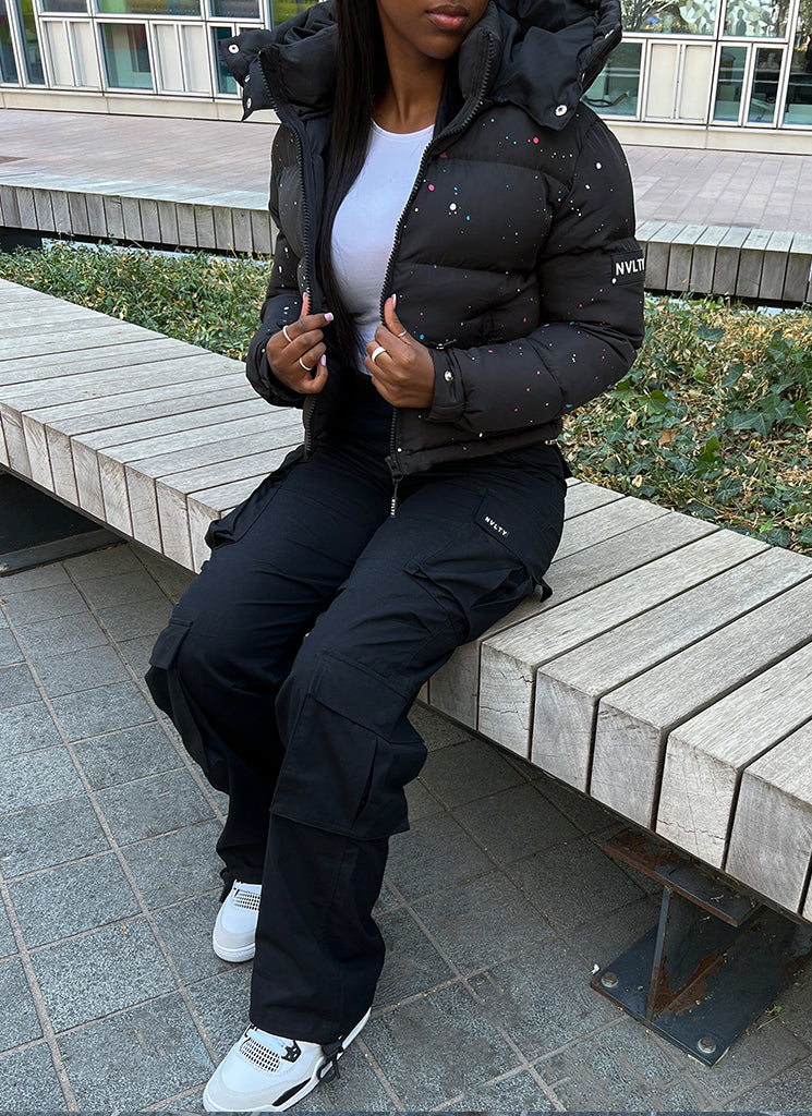 Paint Pufferjacke – Schwarz