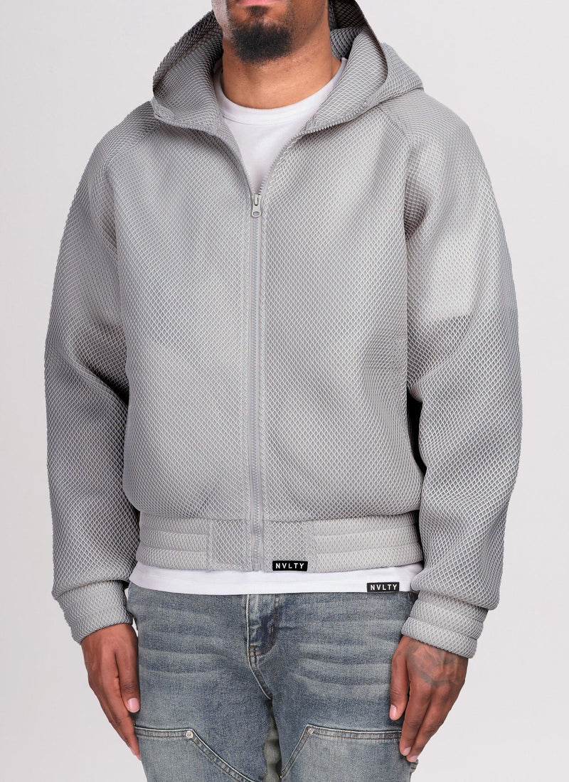 Strukturierte Scuba-Mesh-Jacke - Grau