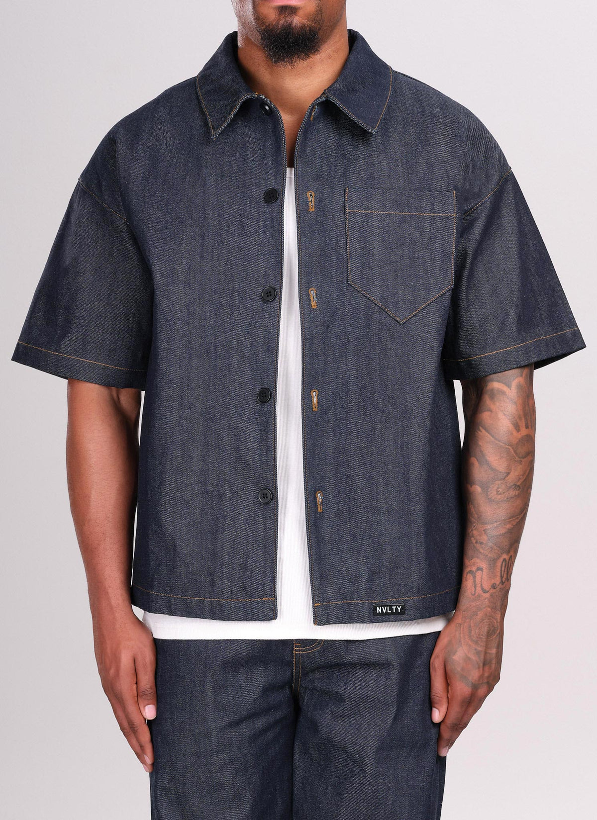Structured Selvedge Denim Shirt - Indigo